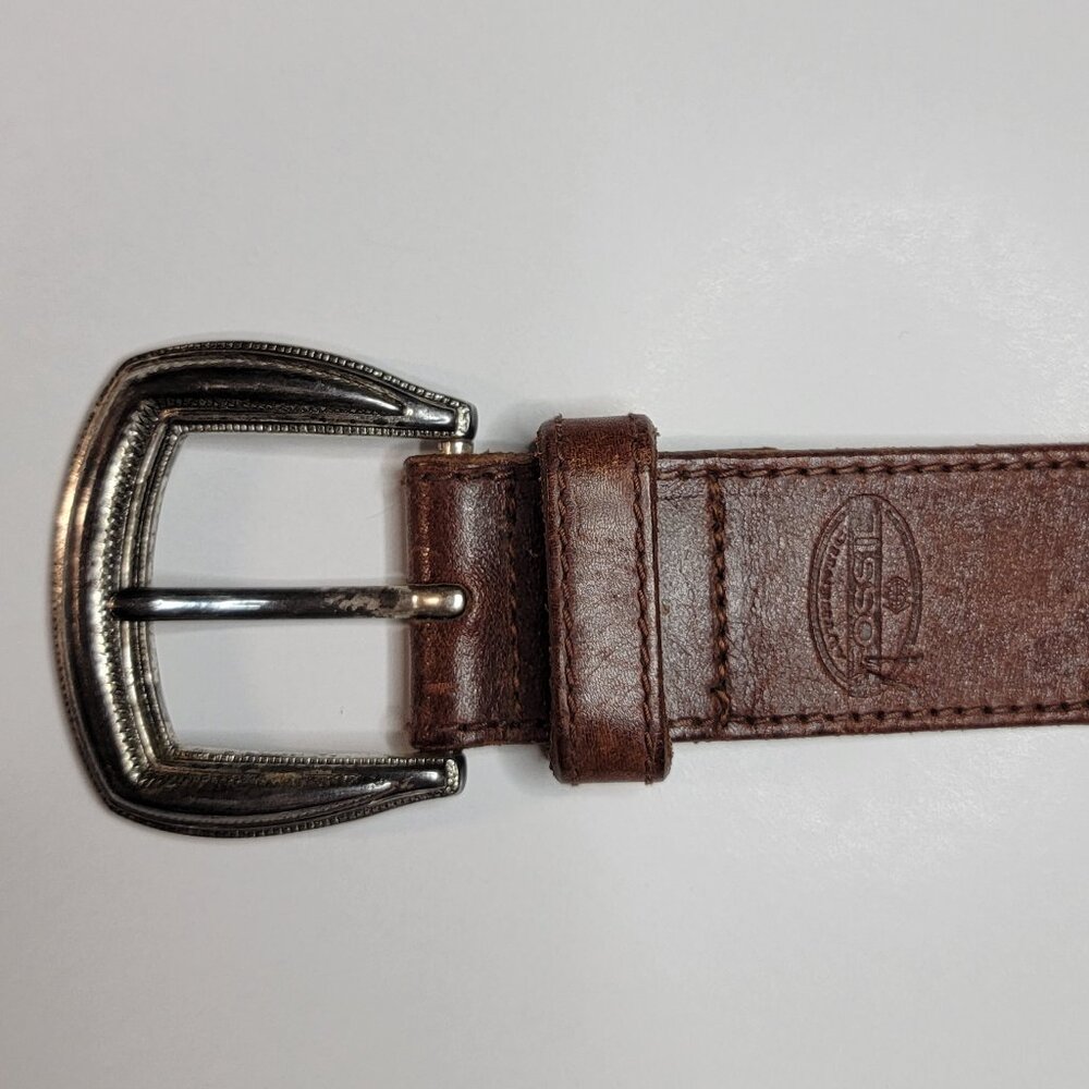 Heart Charm Fossil Brown Belt - Picture 2 of 3